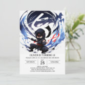Invitation Formation moderne Ninja Anniversaire (Debout devant)