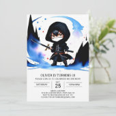 Invitation Formation moderne Ninja Anniversaire (Debout devant)