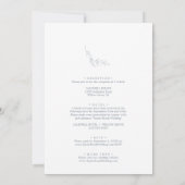 Invitation Forme bleue et blanche minimale tout en un mariage (Dos)