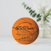 Invitation Forme de basketball Garçon Anniversaire Cercle (Debout devant)