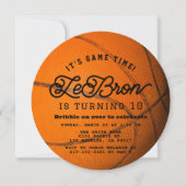 Invitation Forme de basketball Garçon Anniversaire Cercle (Devant)