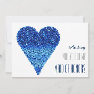 Invitation Forme de coeur bleu Serez-vous ma MAID OF HONNEUR