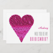 Invitation Forme de coeur rose Serez-vous ma servante d'honne (Devant / Derrière)