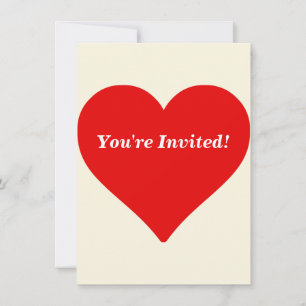 Invitation Forme de cœur rouge amour classique minimalisme