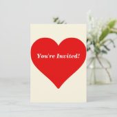 Invitation Forme de cœur rouge amour classique minimalisme si (Debout devant)