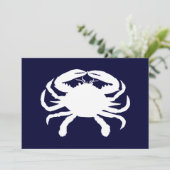 Invitation Forme de crabe bleu et blanc (Debout devant)