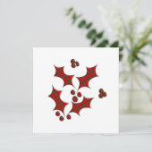Invitation Forme de Noël Holly Plaid (Debout devant)