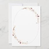 Invitation Forme de photo ovale florale rustique couronne bot (Dos)