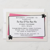 Invitation Forme de robe d'impression de zèbre de partie (Dos)