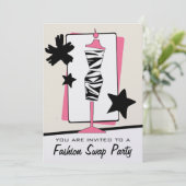 Invitation Forme de robe d'impression de zèbre de partie (Debout devant)