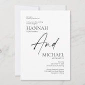 Invitation Forme minimaliste moderne noire (Devant)