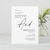 Invitation Forme minimaliste moderne noire (Debout devant)