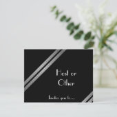 Invitation Forme rayée noire blanche et grise (Debout devant)