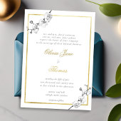 Invitation Forme traditionnelle Gold Frame Simple Art Mariage