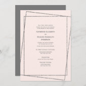 Invitation Formel & Elegant Blush & Silver Mariage (Devant / Derrière)