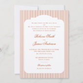 Invitation Formel Elegant Classic Rust Orange Stripes Mariage (Devant)