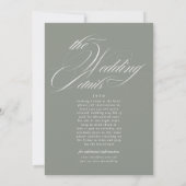 Invitation Formel Elegant Grey Mariage vert | Détails Retour (Dos)