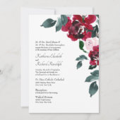 Invitation Formel Élégant rose Rose Rose Rose Mariage Floral (Devant)