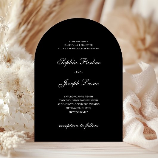 Invitation Formel et Classique | Mariage Noir