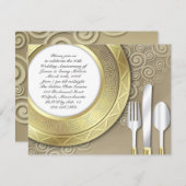 Invitation formelle à un dîner de fête d'anniversa (Devant / Derrière)