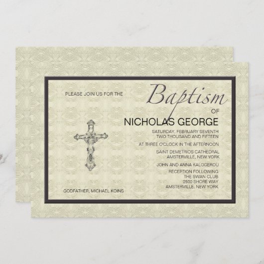 Invitation Formelle Baptismale (Devant / Derrière)