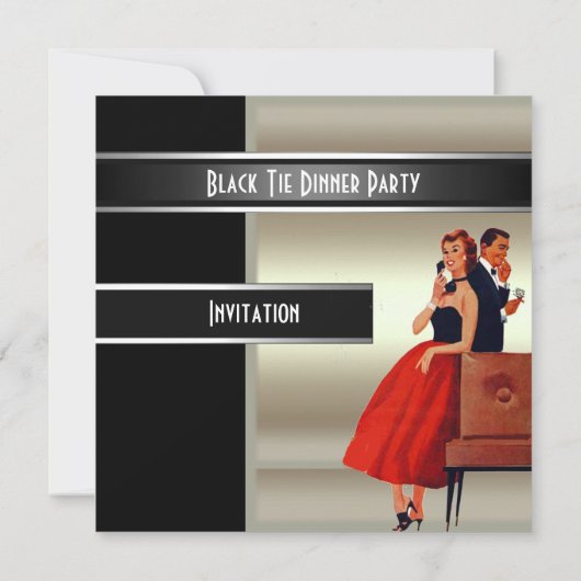 Invitation Formelle Black Cravate Dîner (Dos)