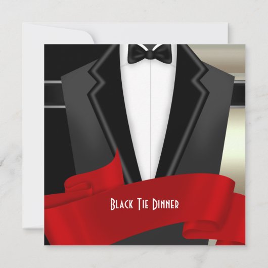 Invitation Formelle Black Cravate Dîner (Dos)