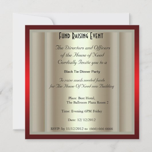 Invitation Formelle Black Cravate Dîner (Devant)