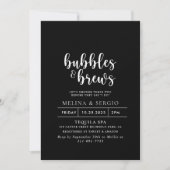 Invitation Formelle Black White Bubbles & Brews Bridal douche (Devant)