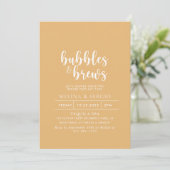 Invitation Formelle Blancs et bulles Jaunes Douche nuptiale (Debout devant)