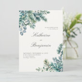 Invitation Formelle classique Botanique d'hiver Élégant Maria (Debout devant)