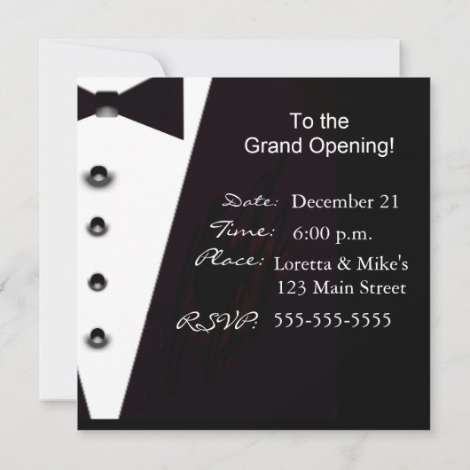 Invitation Formelle Cravate Noire (Dos)