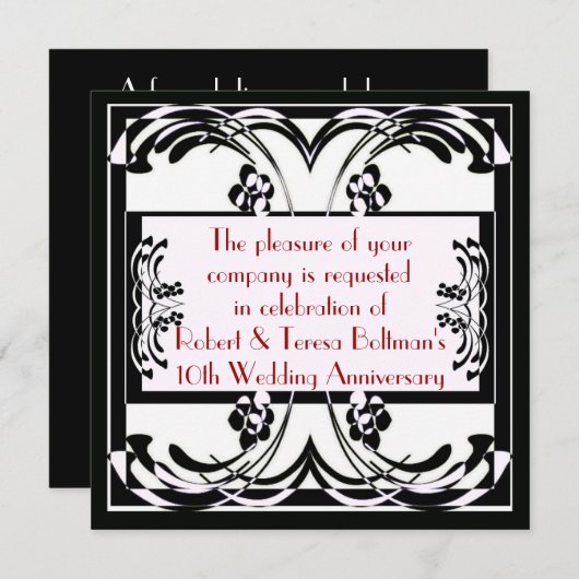 Invitation formelle d'art déco (Devant / Derrière)