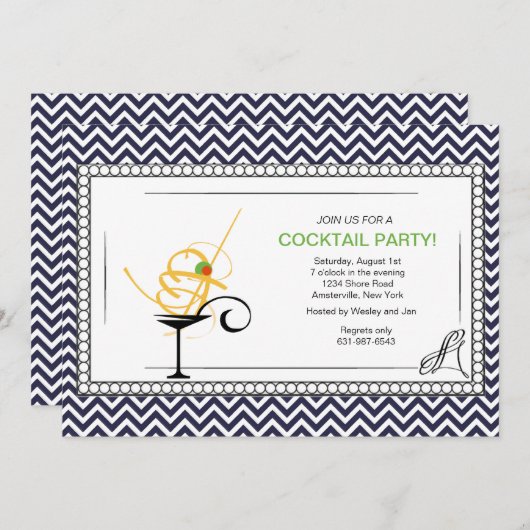Invitation formelle de cocktail (Devant / Derrière)