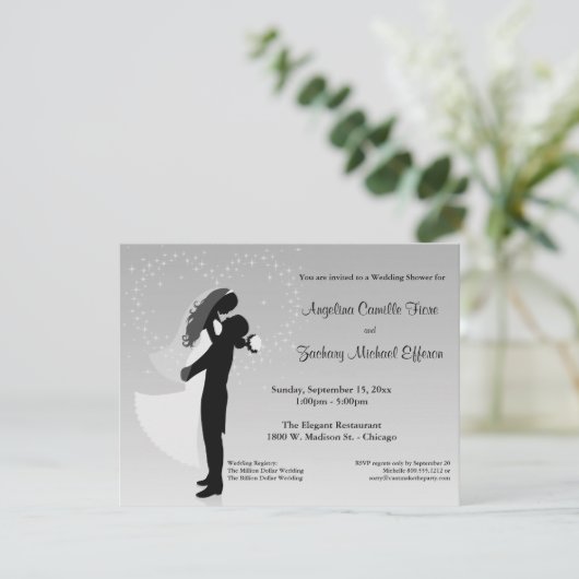 Invitation formelle de douche de silhouette (Debout devant)