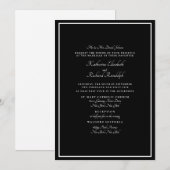 Invitation formelle de mariage noir pour les paren (Devant / Derrière)