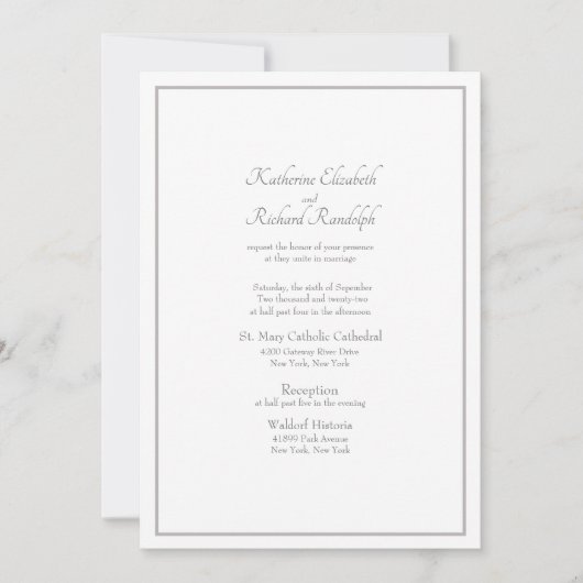 Invitation formelle de mariage sans parents mentio (Devant)