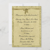 Invitation formelle de Nouvel An en feuille d'or (Dos)