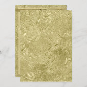 Invitation formelle de Nouvel An en feuille d'or (Devant / Derrière)