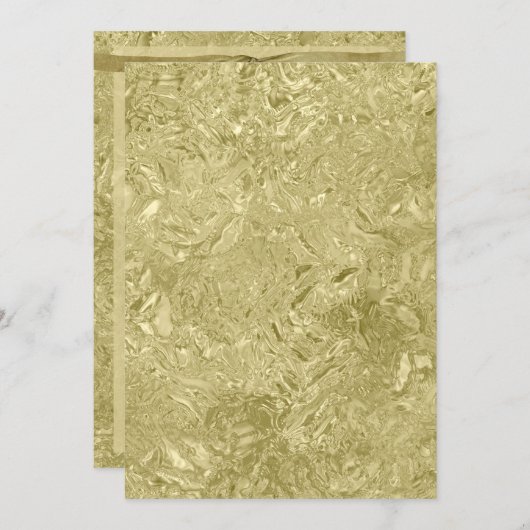 Invitation formelle de Nouvel An en feuille d'or (Devant / Derrière)