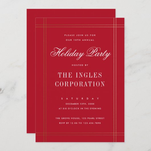 Invitation Formelle Fête (Devant / Derrière)