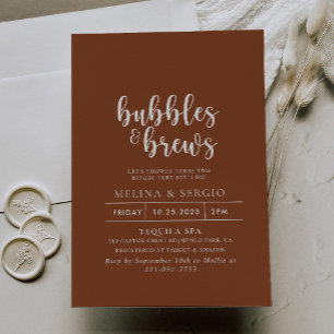 Invitation Formelle Terracotta Bubbles & Brews Douche nuptial