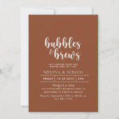 Invitation Formelle Terracotta Bubbles & Brews Douche nuptial (Devant)