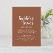Invitation Formelle Terracotta Bubbles & Brews Douche nuptial (Debout devant)