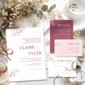 Invitation Formelle, Typographie moderne Bourgogne, Mariage r