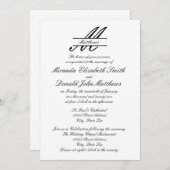 Invitation Formellement simple Élégant - Mariage/Invitation d (Devant / Derrière)