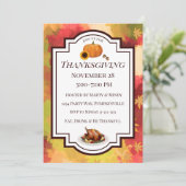 Invitation Formellement Thanksgiving automne Feuilles dinde (Debout devant)