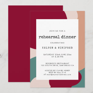 Invitation Formes abstraites dîner de répétition contemporain