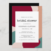 Invitation Formes Abstraites douche nuptiale contemporaine (Devant / Derrière)