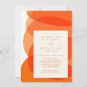 Invitation Formes Abstraites modernes en Mariage orange chic (Devant)